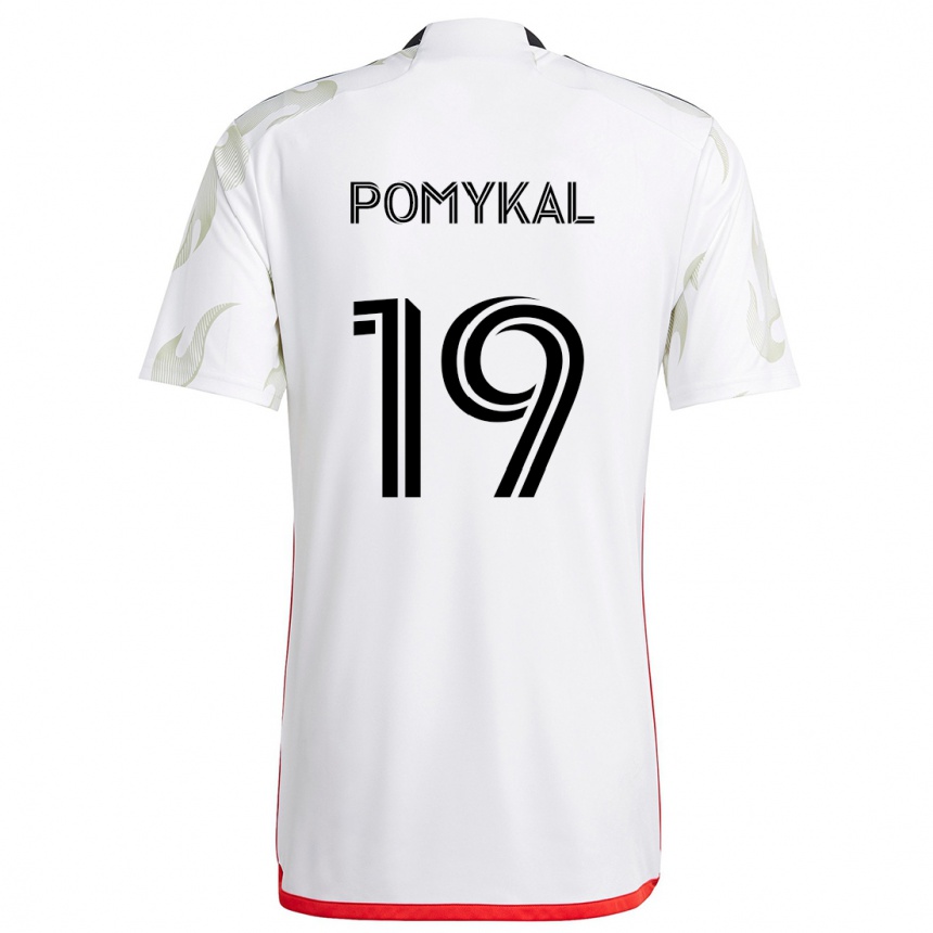 Enfant Football Maillot Paxton Pomykal #19 Blanc Rouge Noir Tenues Extérieur 2024/25 Canada