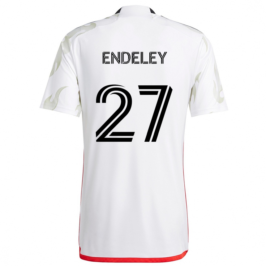 Kids Football Herbert Endeley #27 White Red Black Away Jersey 2024/25 T-Shirt Canada