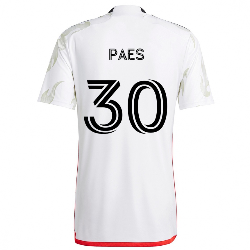 Enfant Football Maillot Maarten Paes #30 Blanc Rouge Noir Tenues Extérieur 2024/25 Canada