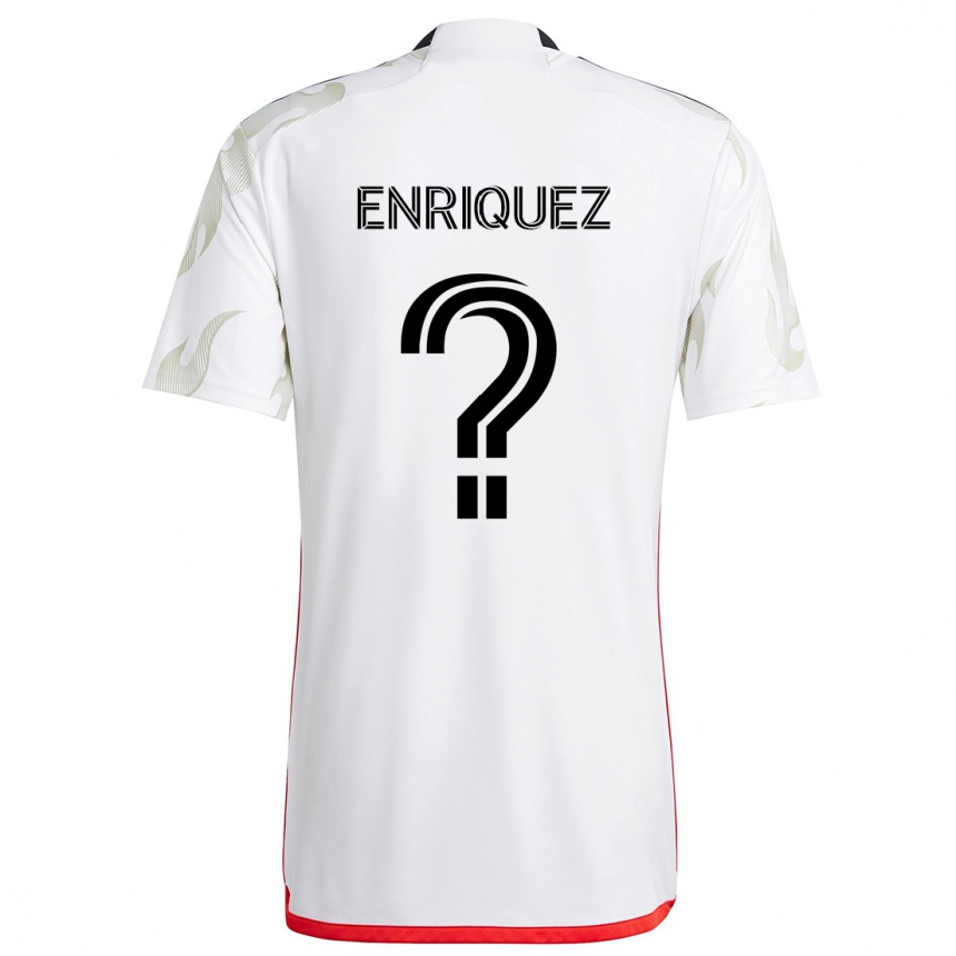 Enfant Football Maillot Fabian Enriquez #0 Blanc Rouge Noir Tenues Extérieur 2024/25 Canada