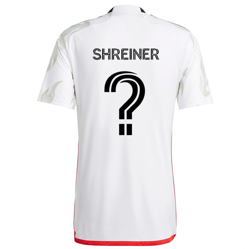 Kids Football Luke Shreiner #0 White Red Black Away Jersey 2024/25 T-Shirt Canada