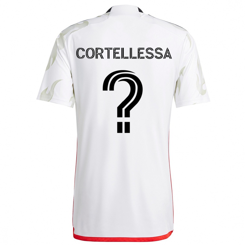 Kids Football Michael Cortellessa #0 White Red Black Away Jersey 2024/25 T-Shirt Canada