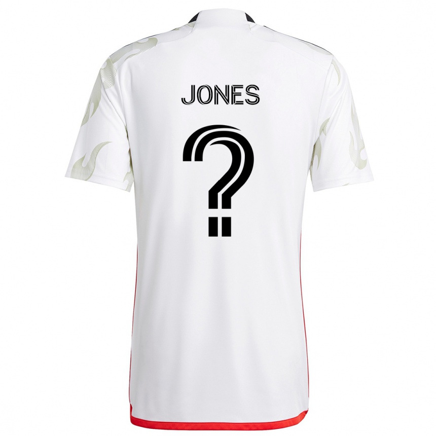 Kids Football Jordan Jones #0 White Red Black Away Jersey 2024/25 T-Shirt Canada