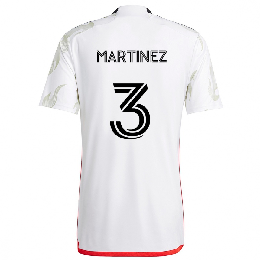 Kids Football José Antonio Martínez #3 White Red Black Away Jersey 2024/25 T-Shirt Canada