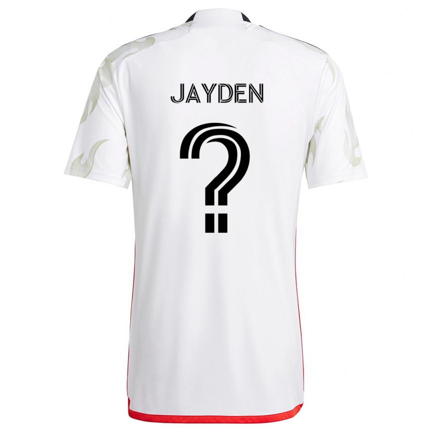 Kids Football Rus Jayden #0 White Red Black Away Jersey 2024/25 T-Shirt Canada