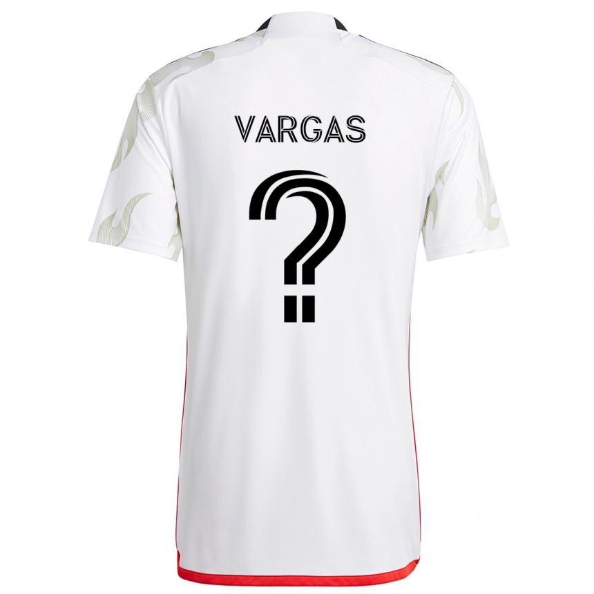 Kids Football Nayrobi Vargas #0 White Red Black Away Jersey 2024/25 T-Shirt Canada