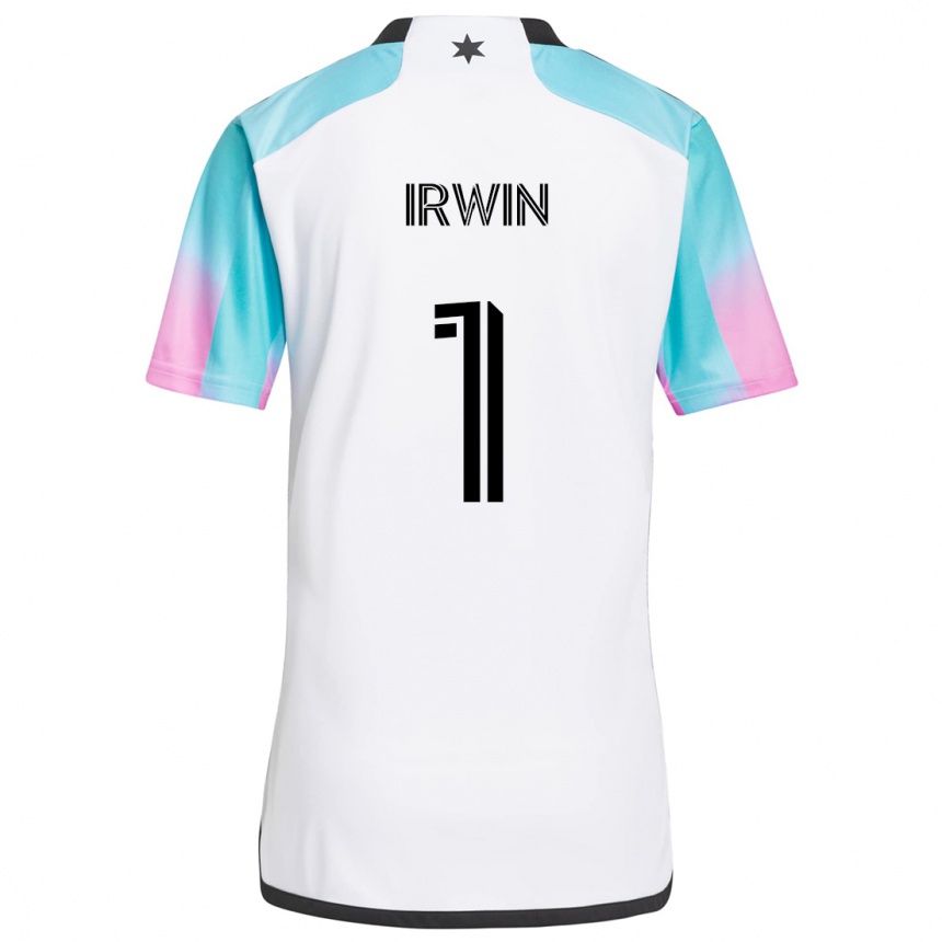 Kids Football Clint Irwin #1 White Blue Black Away Jersey 2024/25 T-Shirt Canada