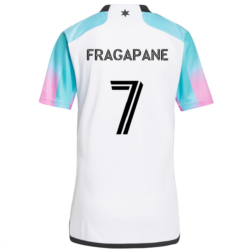 Enfant Football Maillot Franco Fragapane #7 Blanc Bleu Noir Tenues Extérieur 2024/25 Canada