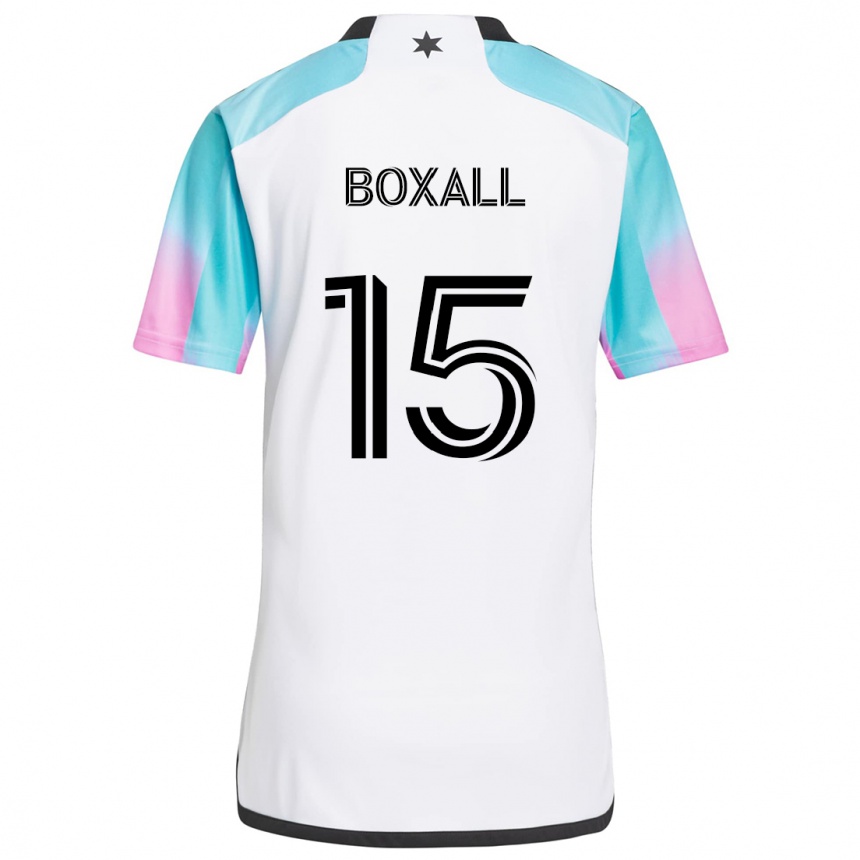 Kids Football Michael Boxall #15 White Blue Black Away Jersey 2024/25 T-Shirt Canada