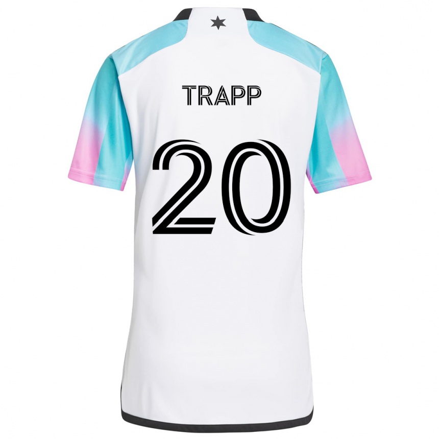 Kids Football Wil Trapp #20 White Blue Black Away Jersey 2024/25 T-Shirt Canada