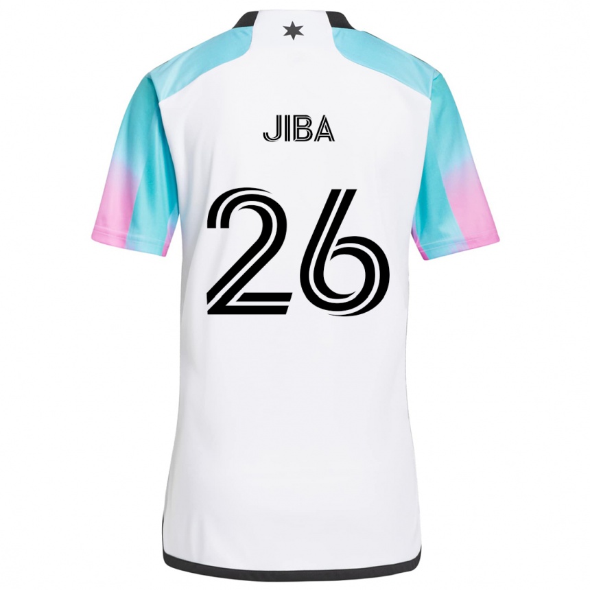 Enfant Football Maillot Ryen Jiba #26 Blanc Bleu Noir Tenues Extérieur 2024/25 Canada