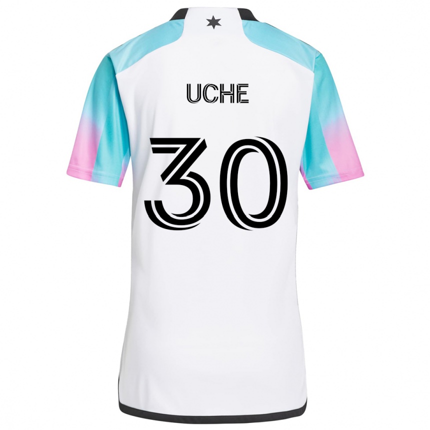 Kids Football Cc Uche #30 White Blue Black Away Jersey 2024/25 T-Shirt Canada