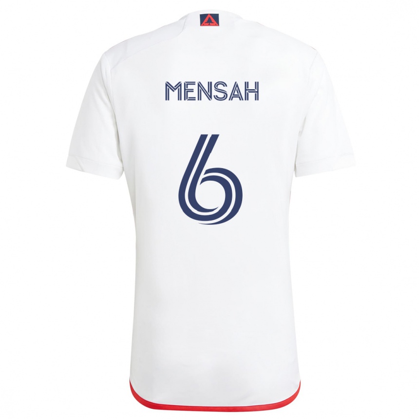 Kids Football Jonathan Mensah #6 White Red Away Jersey 2024/25 T-Shirt Canada