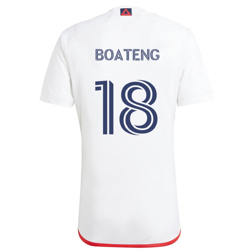 Enfant Football Maillot Emmanuel Boateng #18 Blanc Rouge Tenues Extérieur 2024/25 Canada