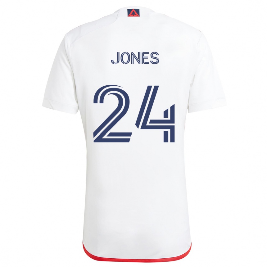 Kids Football Dejuan Jones #24 White Red Away Jersey 2024/25 T-Shirt Canada