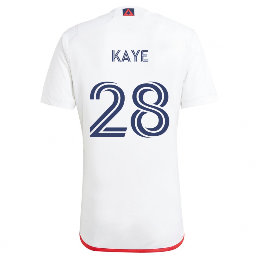 Kids Football Mark-Anthony Kaye #28 White Red Away Jersey 2024/25 T-Shirt Canada