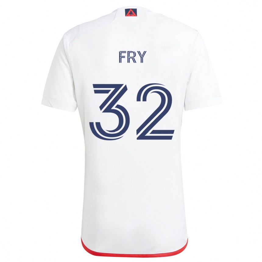 Enfant Football Maillot Malcolm Fry #32 Blanc Rouge Tenues Extérieur 2024/25 Canada