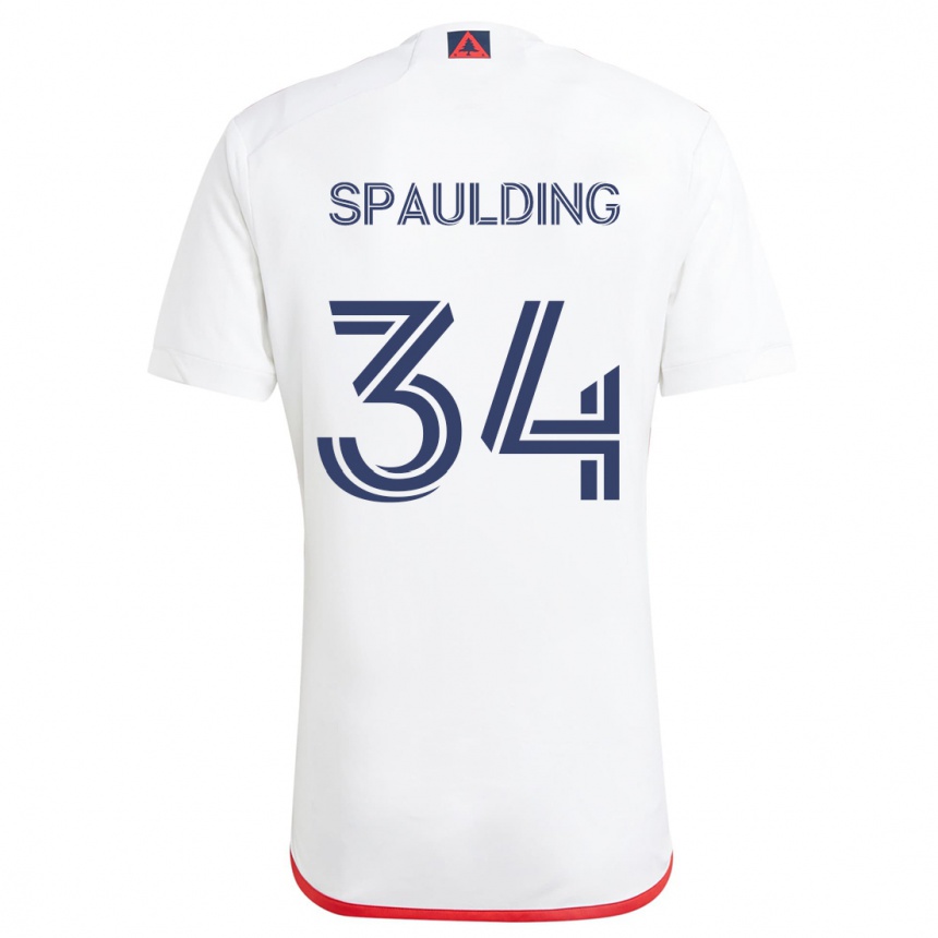 Enfant Football Maillot Ryan Spaulding #34 Blanc Rouge Tenues Extérieur 2024/25 Canada