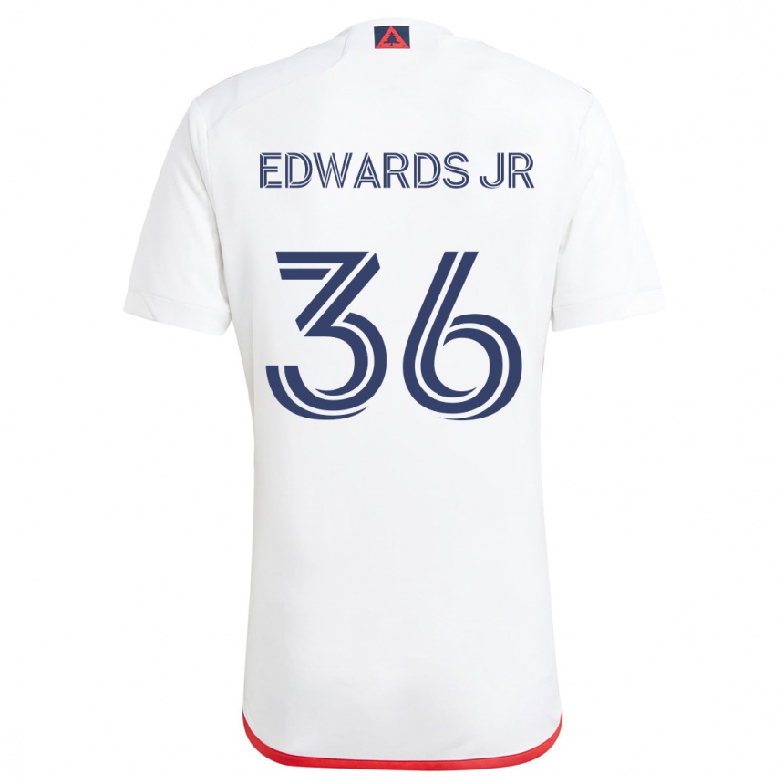 Kids Football Earl Edwards Jr. #36 White Red Away Jersey 2024/25 T-Shirt Canada