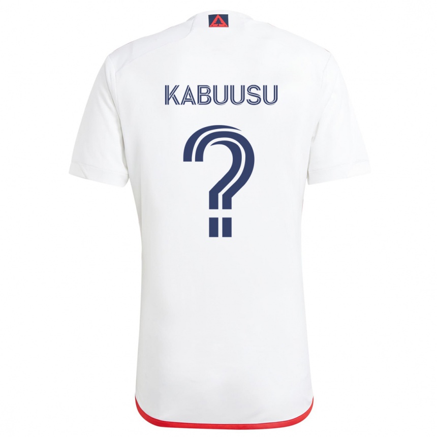 Kids Football Jamie Kabuusu #0 White Red Away Jersey 2024/25 T-Shirt Canada