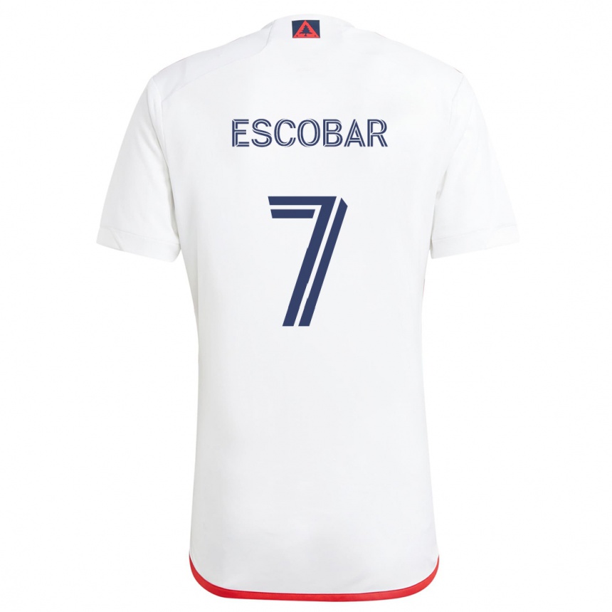 Enfant Football Maillot Olger Escobar #7 Blanc Rouge Tenues Extérieur 2024/25 Canada