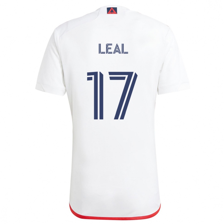 Kids Football Patrick Leal #17 White Red Away Jersey 2024/25 T-Shirt Canada