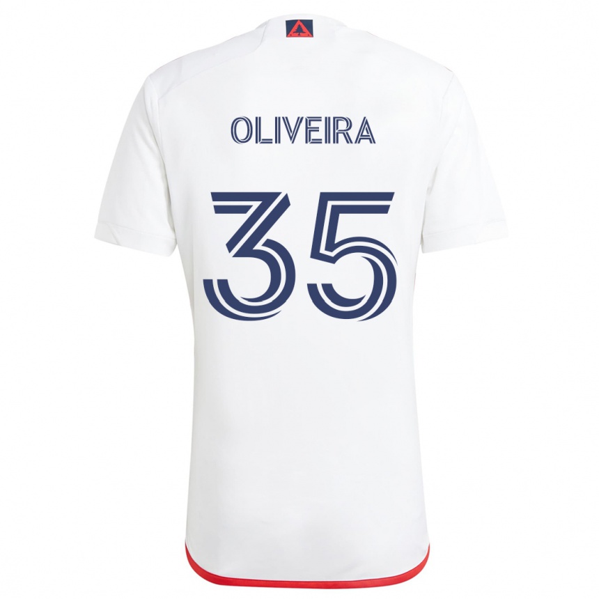 Enfant Football Maillot Cristiano Oliveira #35 Blanc Rouge Tenues Extérieur 2024/25 Canada