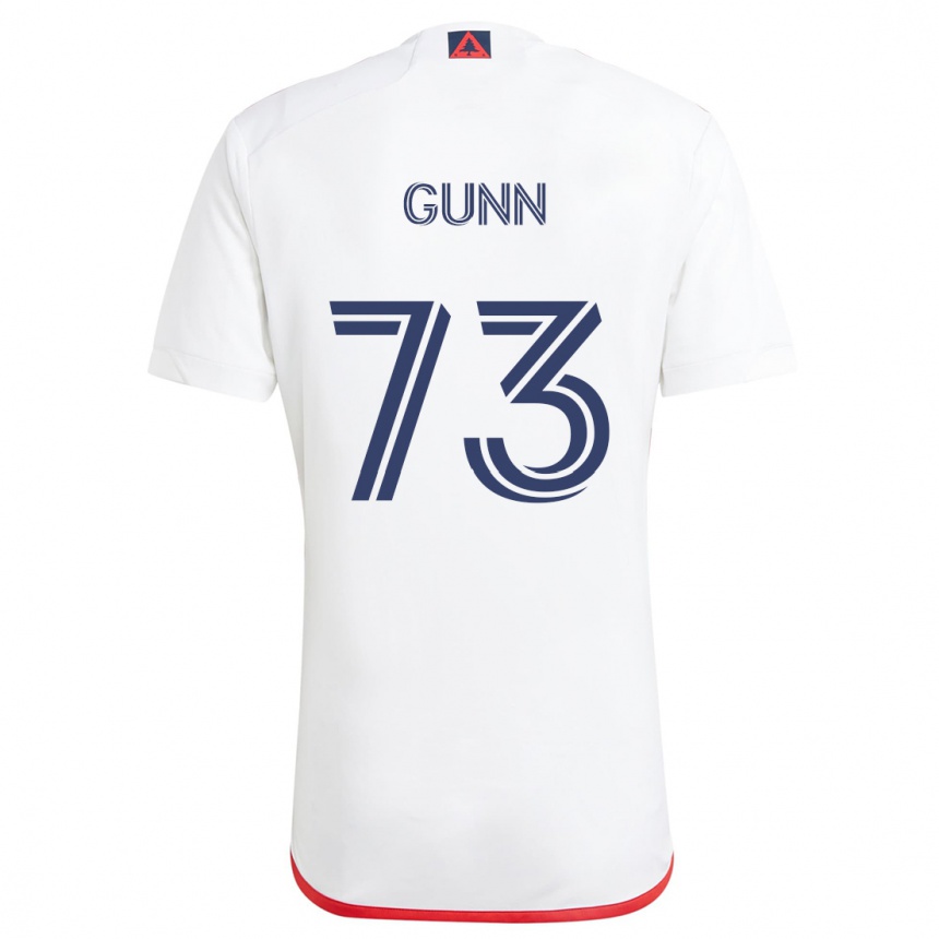 Kids Football Jd Gunn #73 White Red Away Jersey 2024/25 T-Shirt Canada