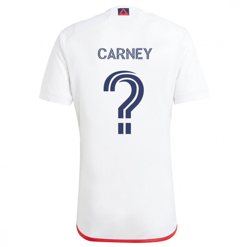 Kids Football Ryan Carney #0 White Red Away Jersey 2024/25 T-Shirt Canada