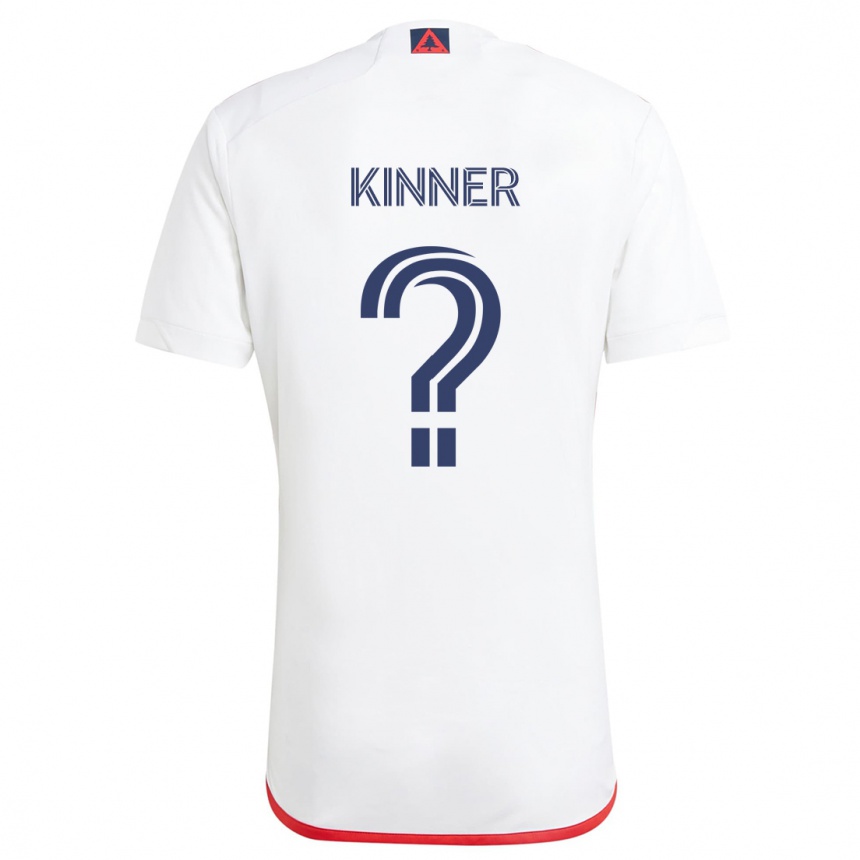 Kids Football Sage Kinner #0 White Red Away Jersey 2024/25 T-Shirt Canada