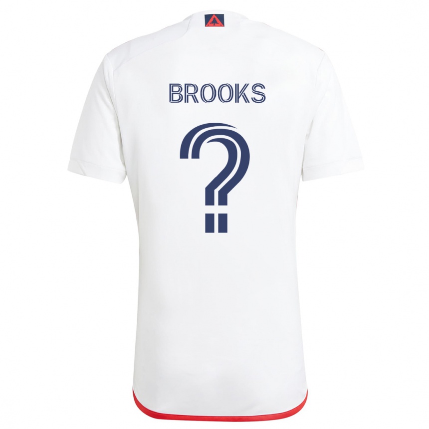 Kids Football Brian Brooks #0 White Red Away Jersey 2024/25 T-Shirt Canada