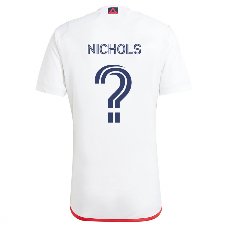 Kids Football Robert Nichols #0 White Red Away Jersey 2024/25 T-Shirt Canada