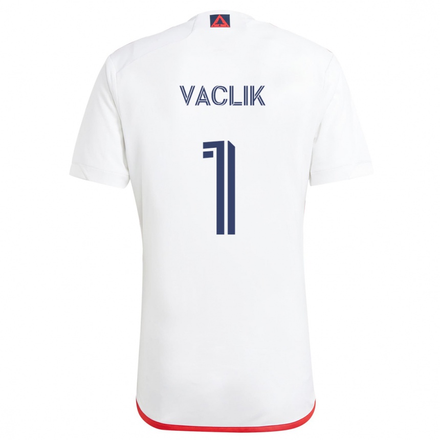 Kids Football Tomas Vaclik #1 White Red Away Jersey 2024/25 T-Shirt Canada