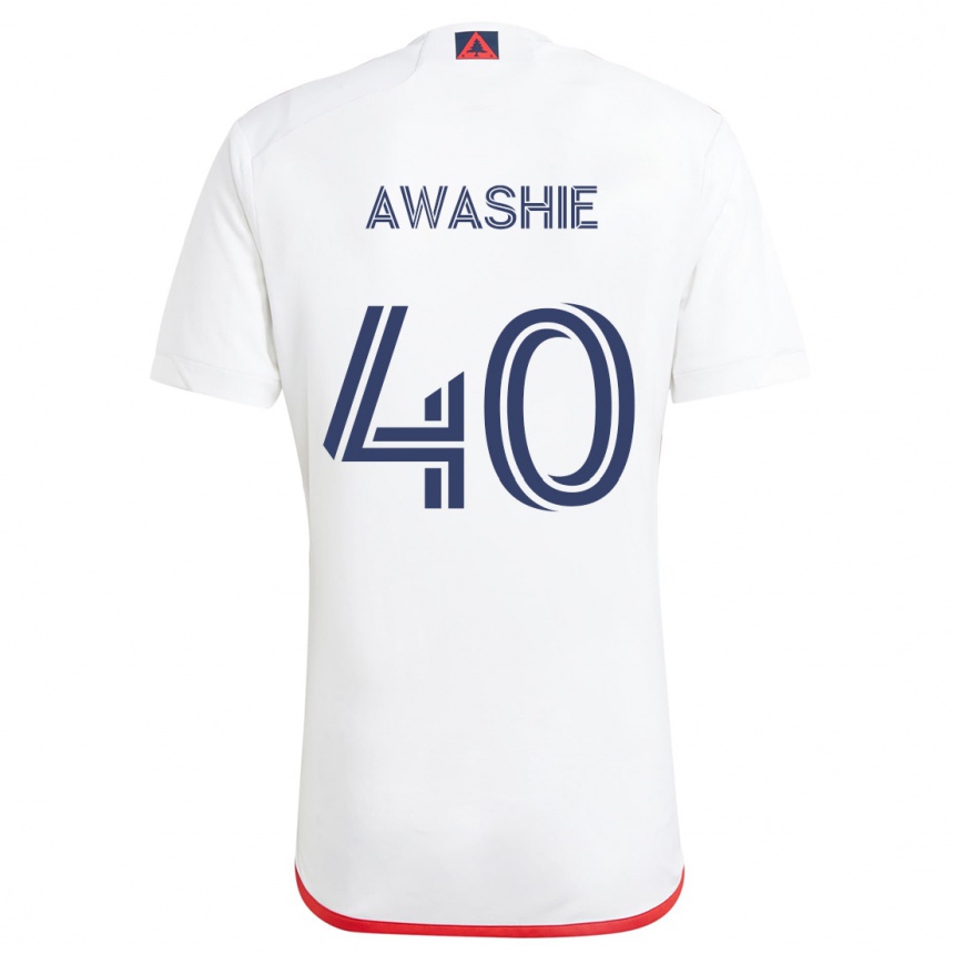 Kids Football Ben Awashie #40 White Red Away Jersey 2024/25 T-Shirt Canada