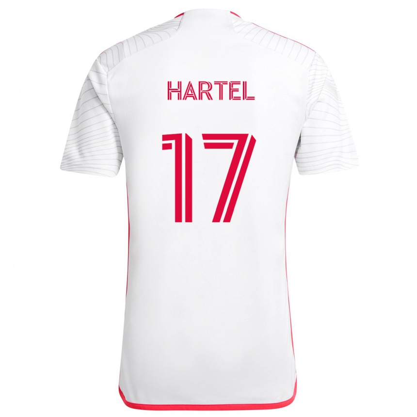 Kids Football Marcel Hartel #17 White Red Away Jersey 2024/25 T-Shirt Canada