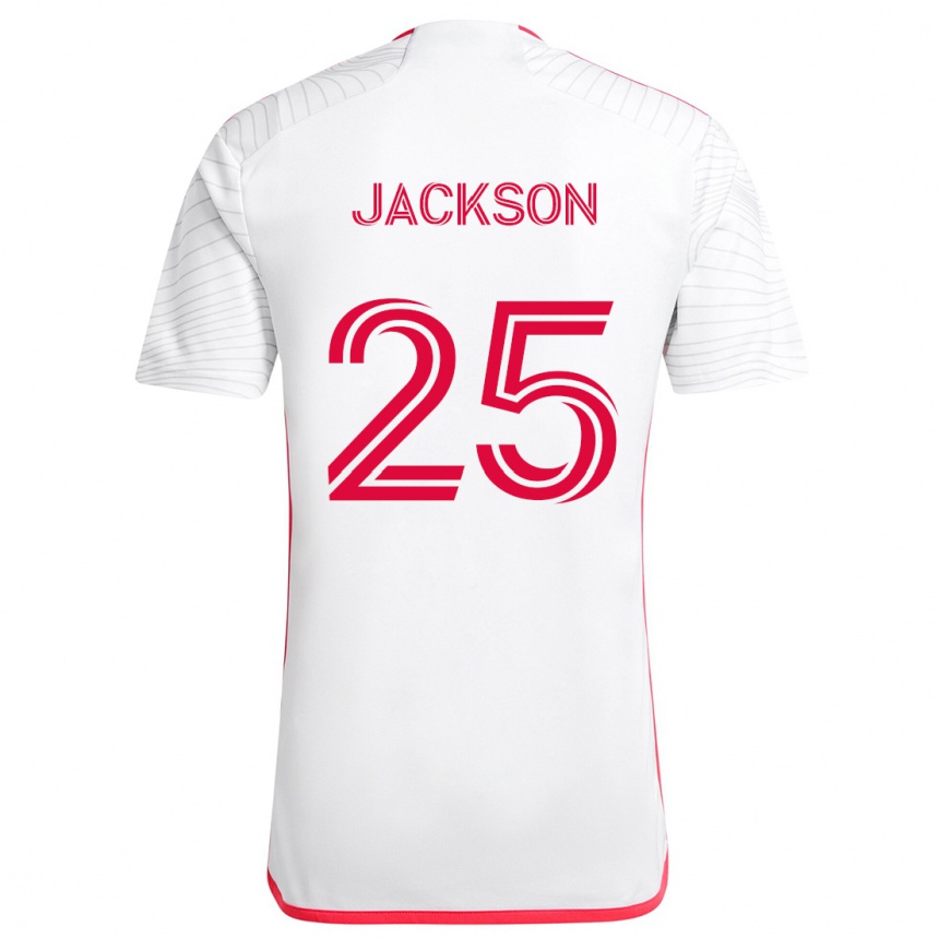 Enfant Football Maillot Aziel Jackson #25 Blanc Rouge Tenues Extérieur 2024/25 Canada