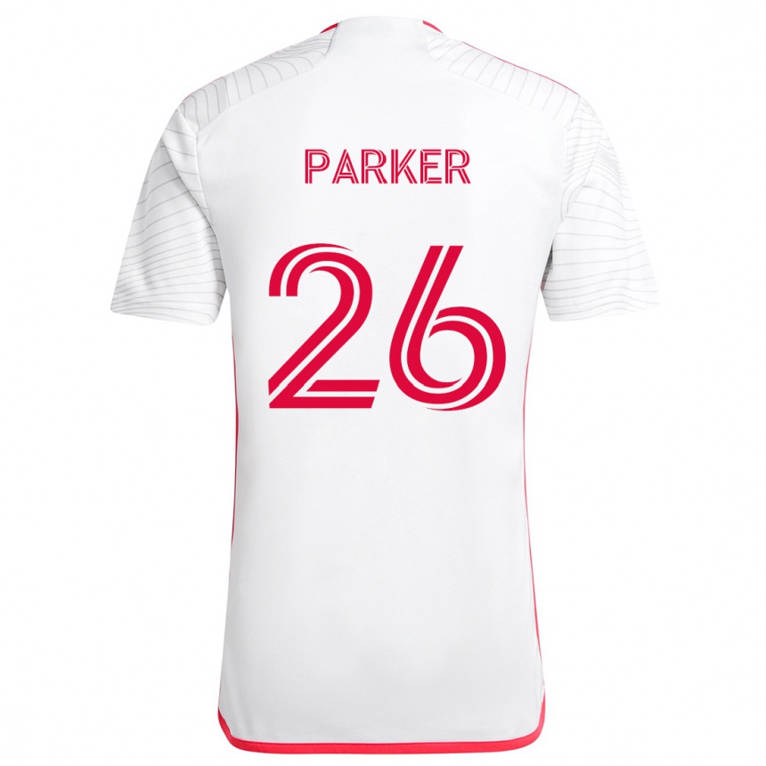 Kids Football Tim Parker #26 White Red Away Jersey 2024/25 T-Shirt Canada