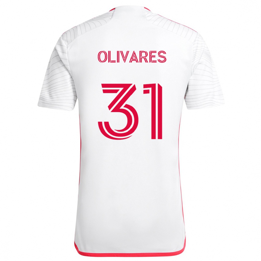 Kids Football Christian Olivares #31 White Red Away Jersey 2024/25 T-Shirt Canada