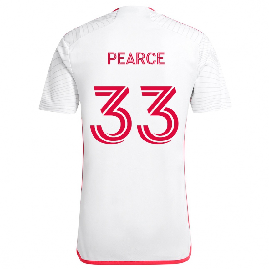 Enfant Football Maillot Tyson Pearce #33 Blanc Rouge Tenues Extérieur 2024/25 Canada