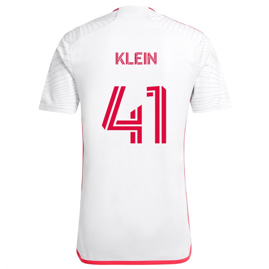 Enfant Football Maillot Johnny Klein #41 Blanc Rouge Tenues Extérieur 2024/25 Canada