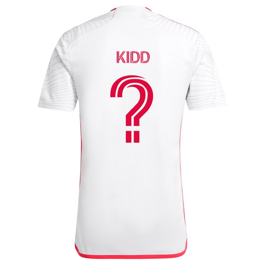 Kids Football Matteo Kidd #0 White Red Away Jersey 2024/25 T-Shirt Canada