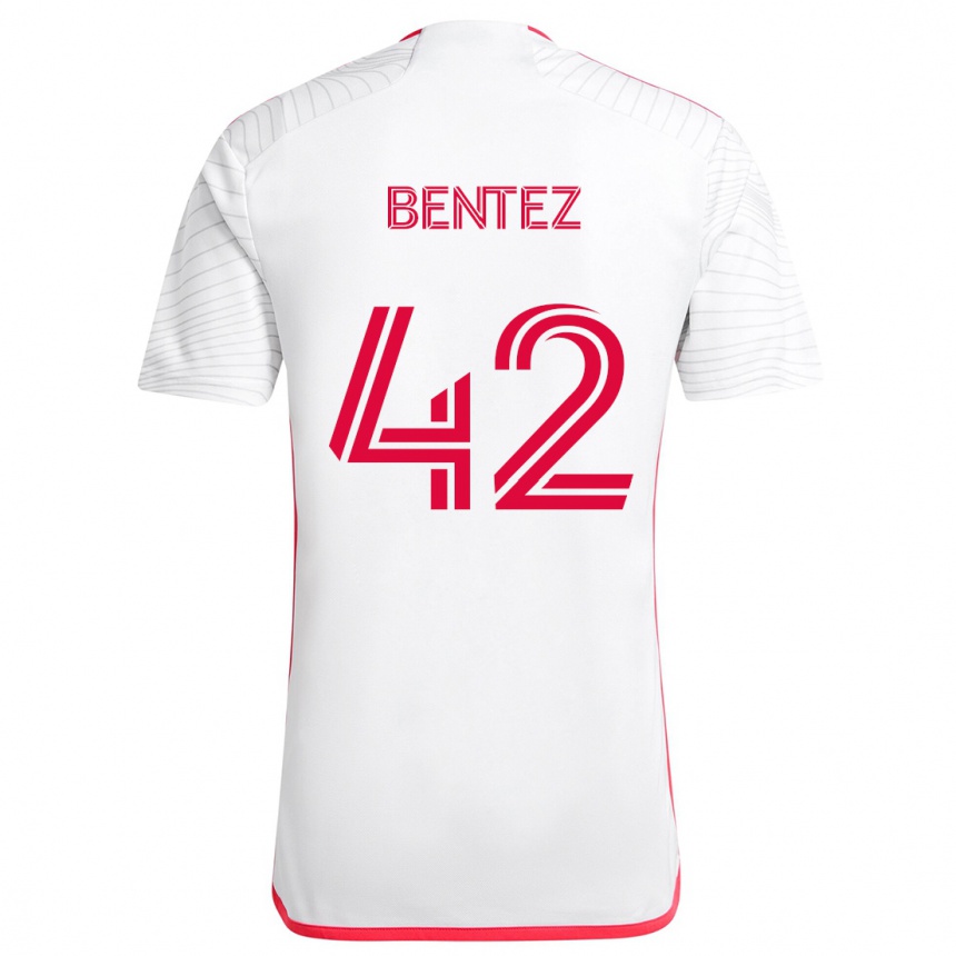 Kids Football Óscar Benítez #42 White Red Away Jersey 2024/25 T-Shirt Canada