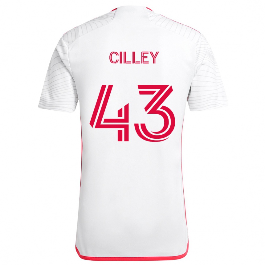 Kids Football Cam Cilley #43 White Red Away Jersey 2024/25 T-Shirt Canada