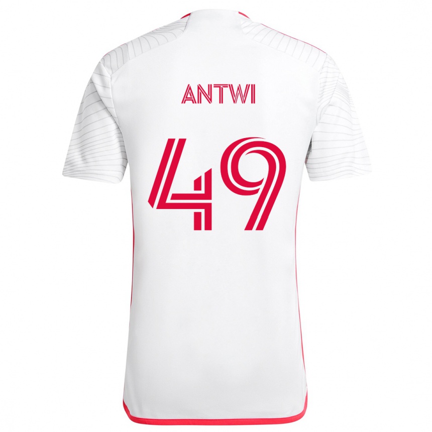 Kids Football Seth Antwi #49 White Red Away Jersey 2024/25 T-Shirt Canada