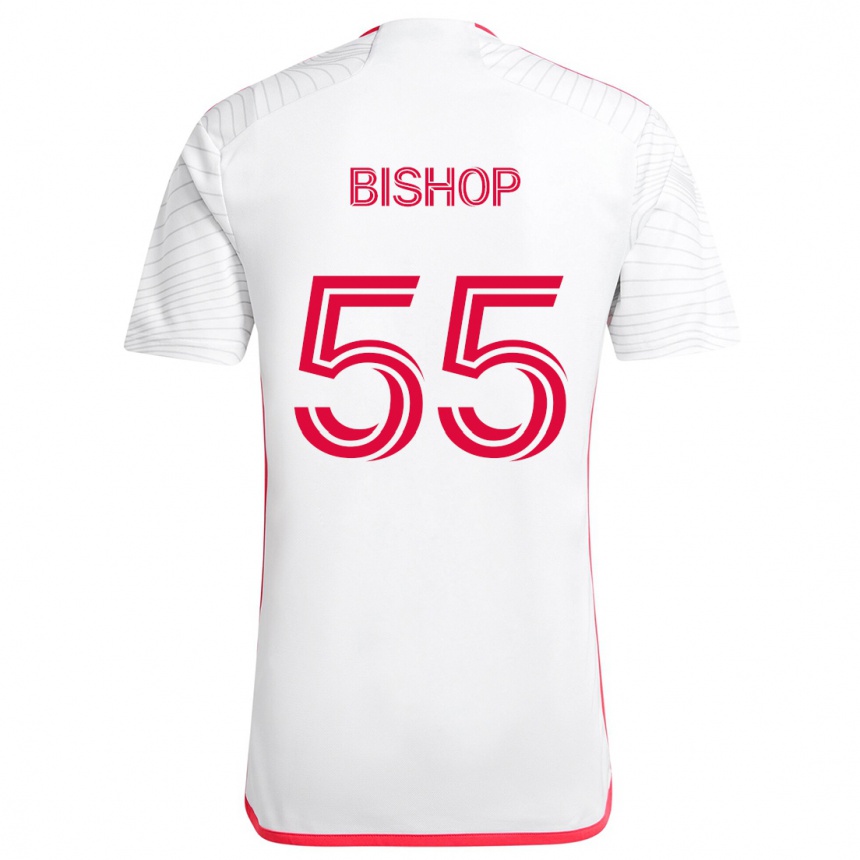 Enfant Football Maillot Nick Bishop #55 Blanc Rouge Tenues Extérieur 2024/25 Canada