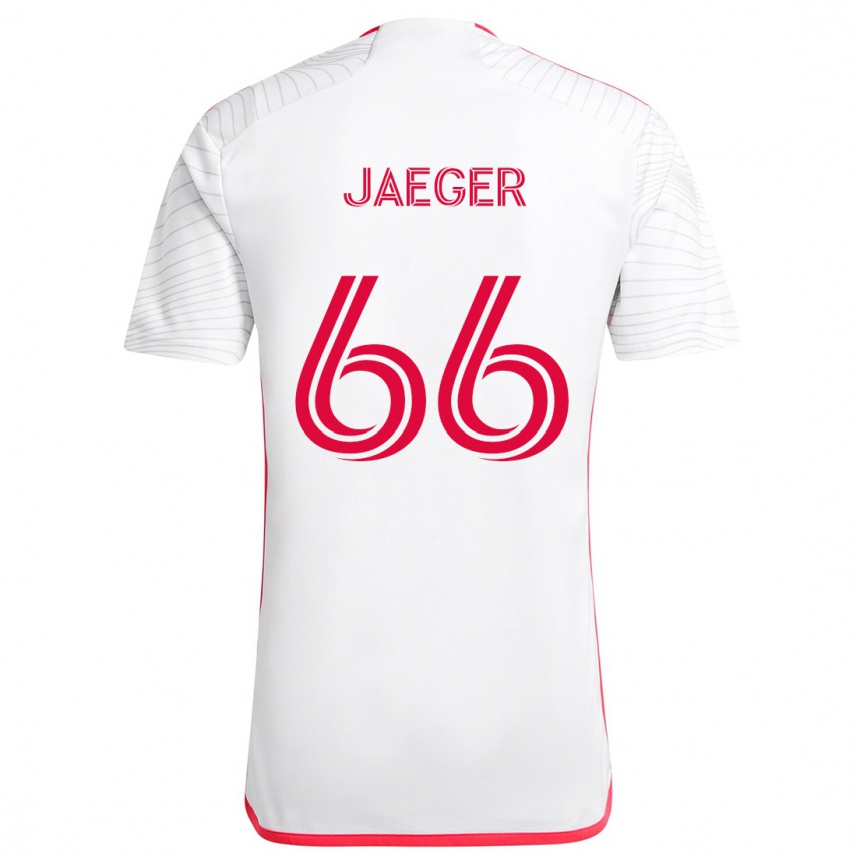 Kids Football Kai Jaeger #66 White Red Away Jersey 2024/25 T-Shirt Canada