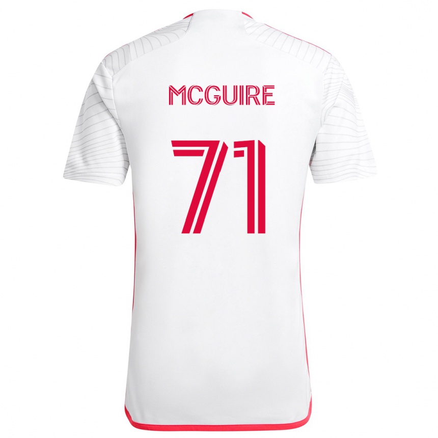 Kids Football Nolan Mcguire #71 White Red Away Jersey 2024/25 T-Shirt Canada