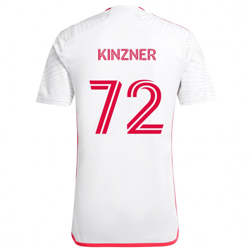 Kids Football Eric Kinzner #72 White Red Away Jersey 2024/25 T-Shirt Canada