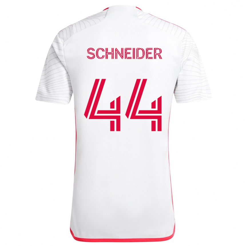 Kids Football Max Schneider #44 White Red Away Jersey 2024/25 T-Shirt Canada