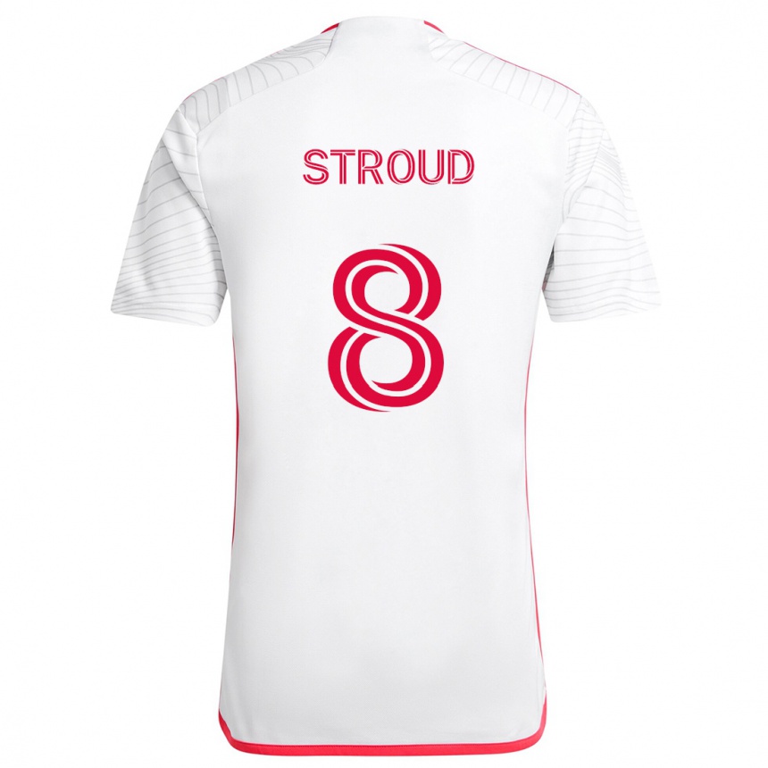 Kids Football Jared Stroud #8 White Red Away Jersey 2024/25 T-Shirt Canada